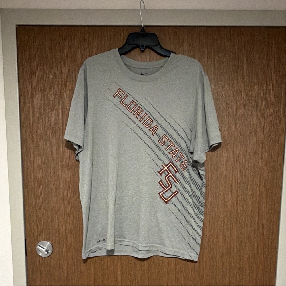 Nike Dri-FIT Florida State Seminoles Gray T-Shirt College NCAA Football LARGE